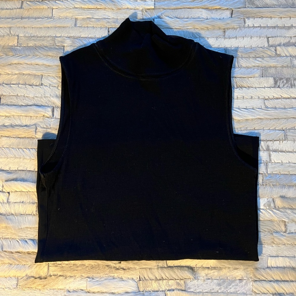 rag & bone sleeveless tneck with sheer detail